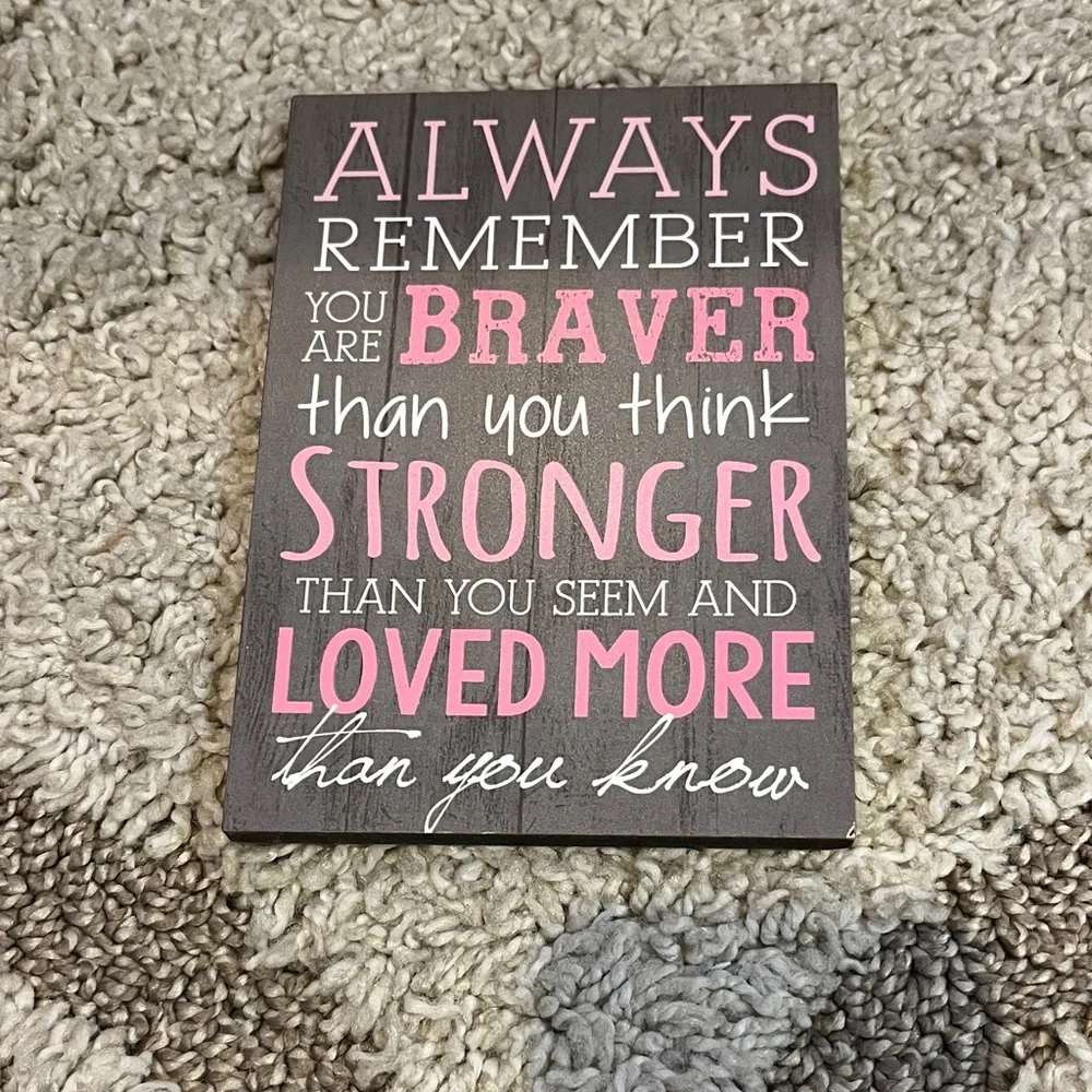 Inspirational Wall Art with Pink and White Text - Picture 1 of 3